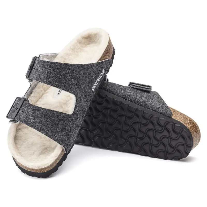 Birkenstock Women's Arizona Rivet Wool Felt Doubleface Grey sold by Orleans Shoe Co.