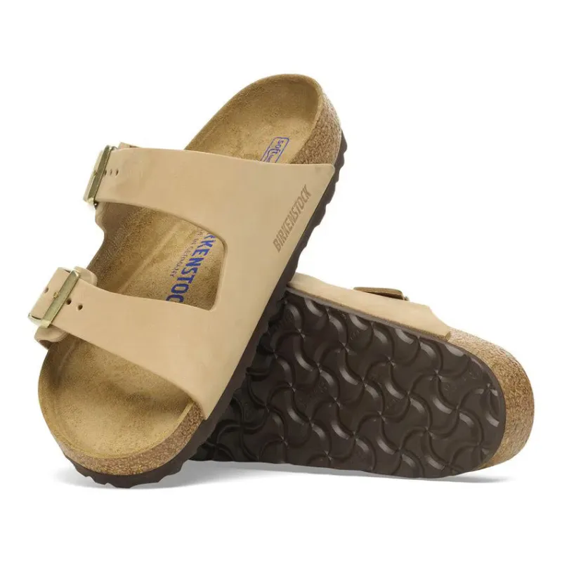 Birkenstock Women's Arizona Nubuck Soft Footbed Sandcastle 1019013 sold by Orleans Shoe Co.