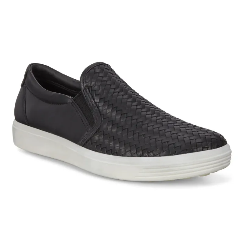 Ecco Women's Soft 7 Woven Slip On 2.0 Black 47011301001 sold by Orleans Shoe Co.