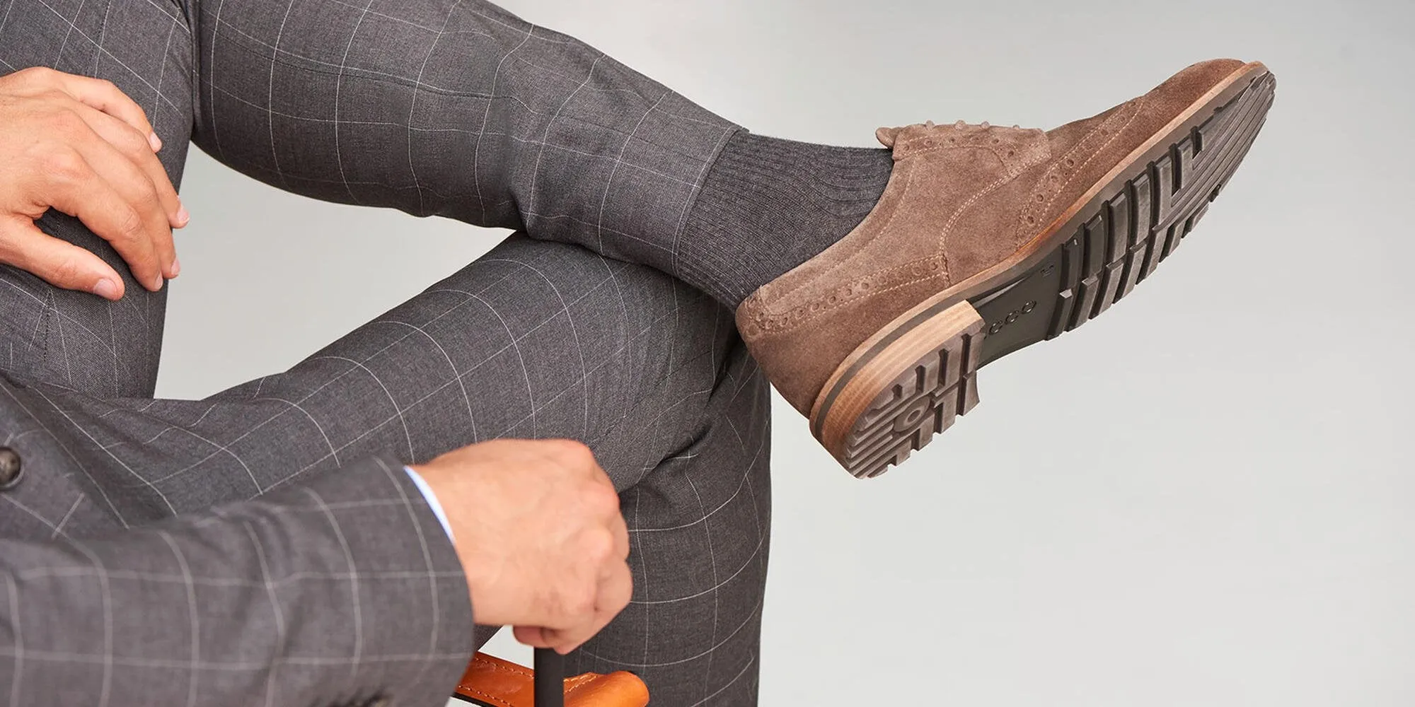 Ecco Men's Vitrus Wing Tip Tie Dark Grey 64031405559 sold by Orleans Shoe Co. product image thumbnail 2