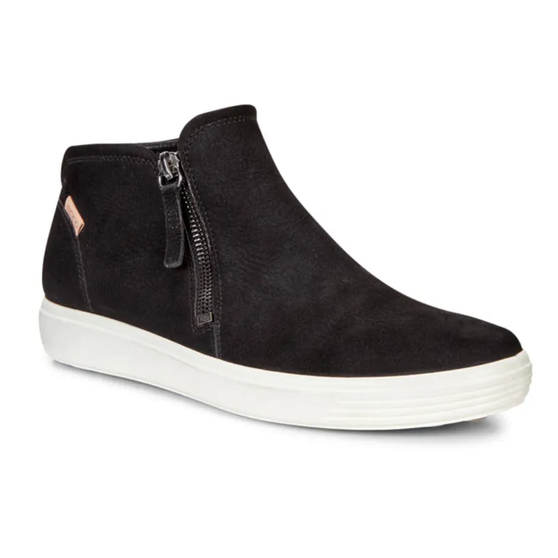 Ecco Women's Soft 7 Black Powder Zip Bootie 43024350263 made by Orleans Shoe Co.