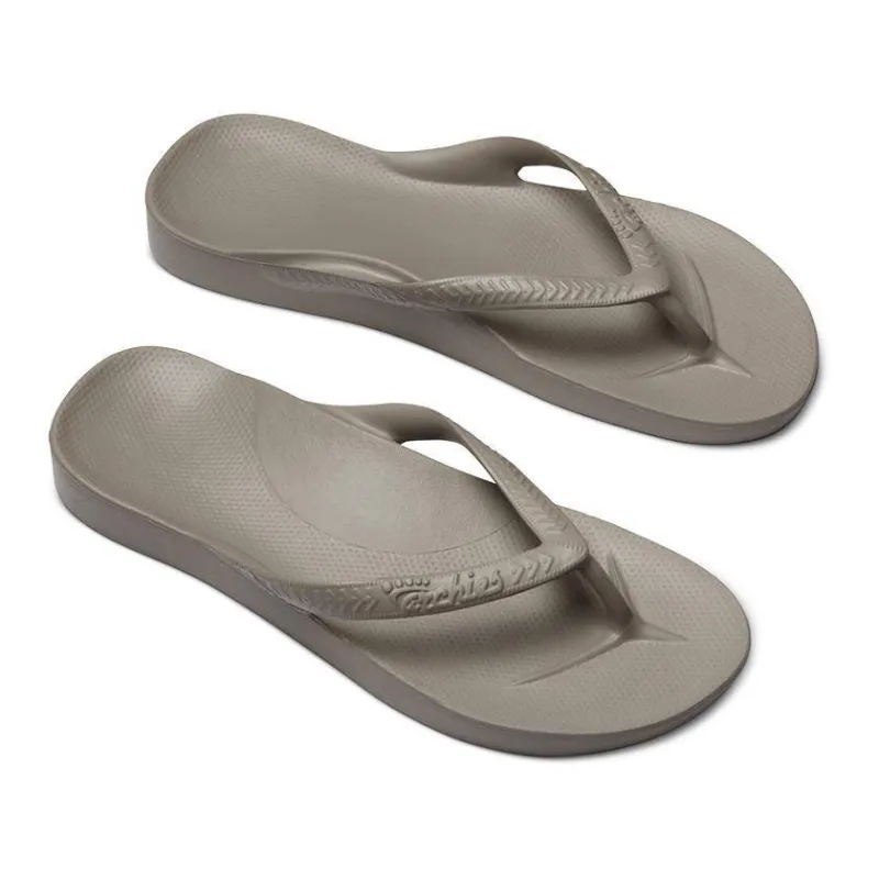 Archie's  Support Flip Flops Taupe sold by Orleans Shoe Co.