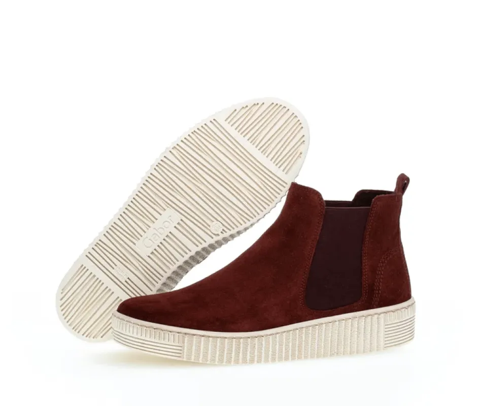 Gabor Women's Chelsea Dark Red Bootie sold by Orleans Shoe Co.
