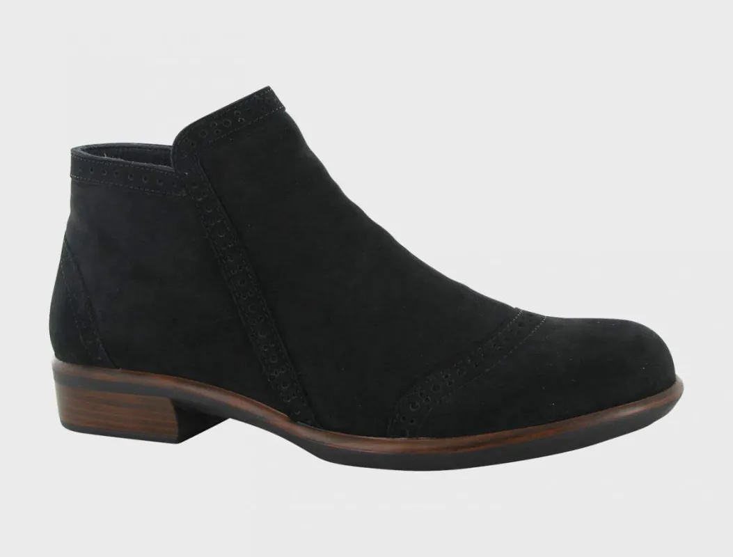 Naot Women's Nefasi Black Velvet Nubuck Boot sold by Orleans Shoe Co.