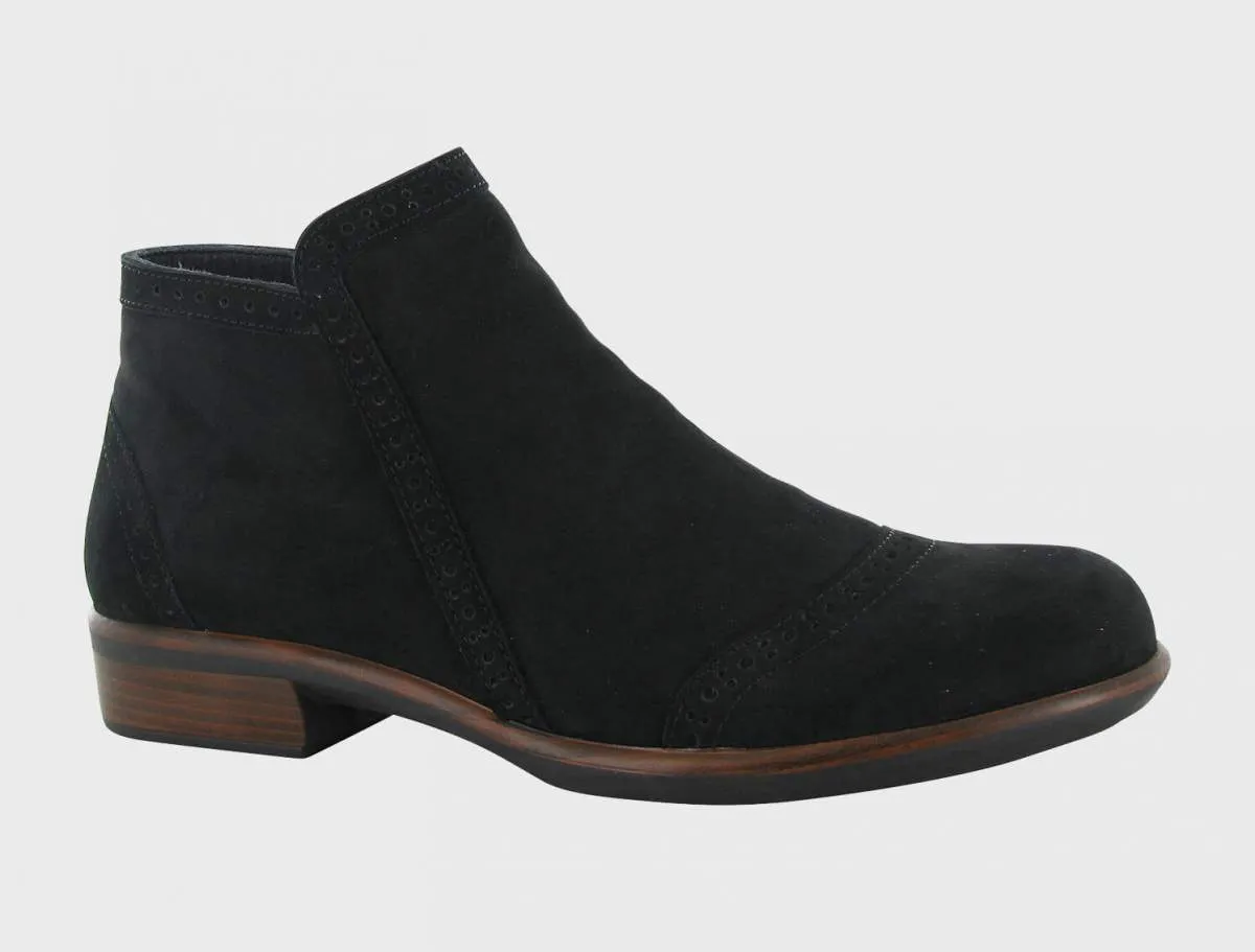 Naot Women's Nefasi Black Velvet Nubuck Boot sold by Orleans Shoe Co.