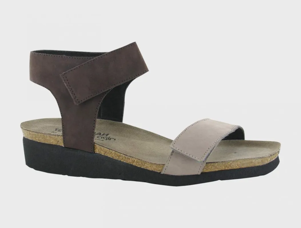 Naot Women's Alba Stone Nubuck Coffee Bean Nubuck Sandal sold by Orleans Shoe Co.