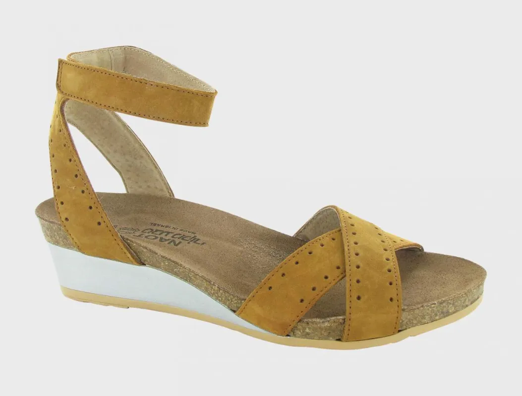 Naot Women's Wand Amber Nubuck Glass Brown Sandal sold by Orleans Shoe Co.