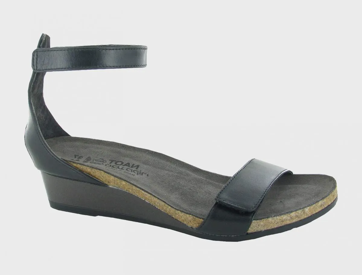 Naot Women's Mermaid Black Raven Leather Sandal sold by Orleans Shoe Co.