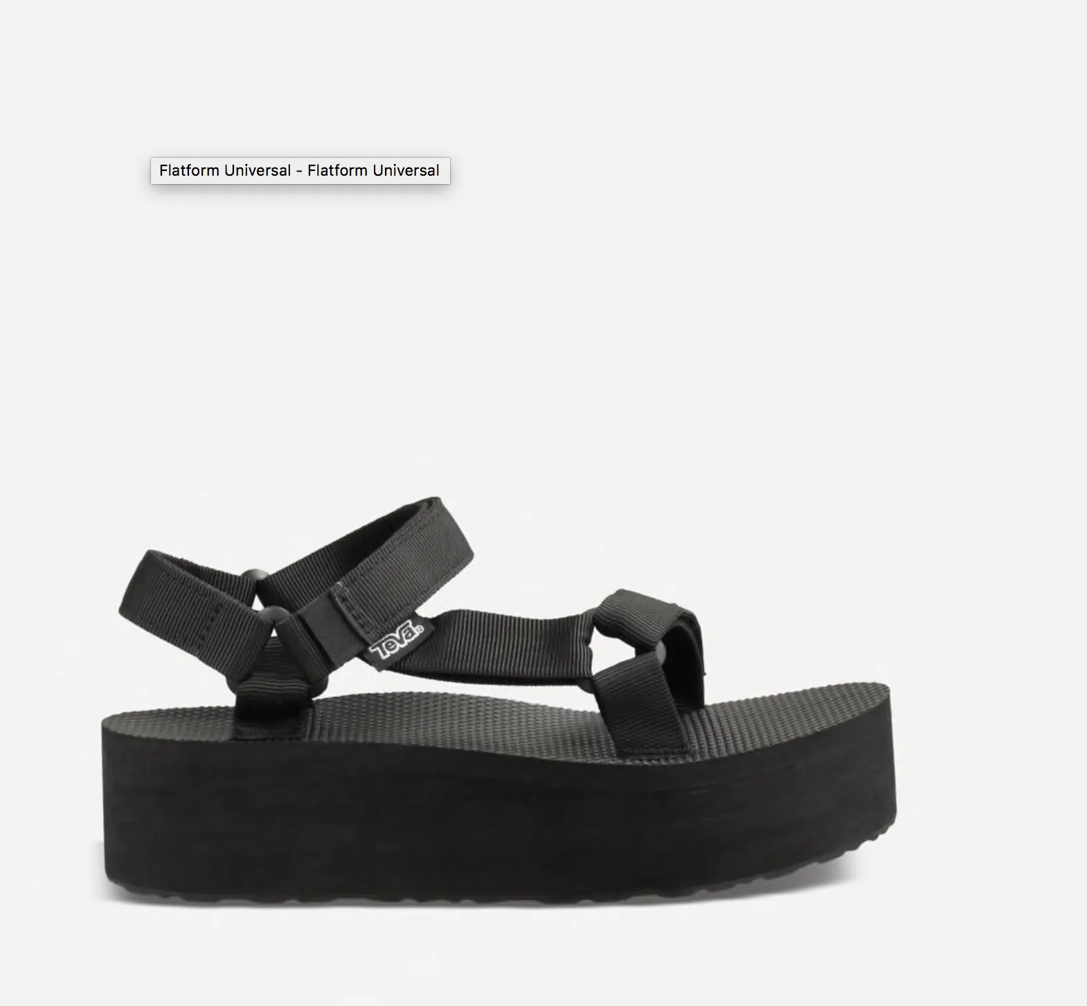 Teva Women's Flatform Universal Black Sandal sold by Orleans Shoe Co.