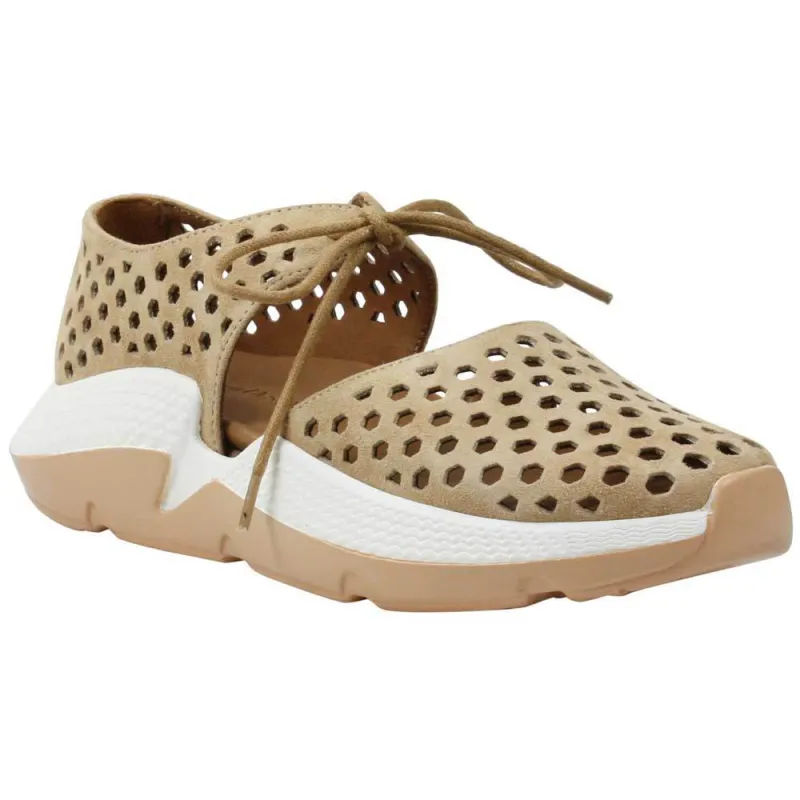 L'amour des Pieds Women's Himar Cognac Kid Suede Sneaker sold by Orleans Shoe Co.