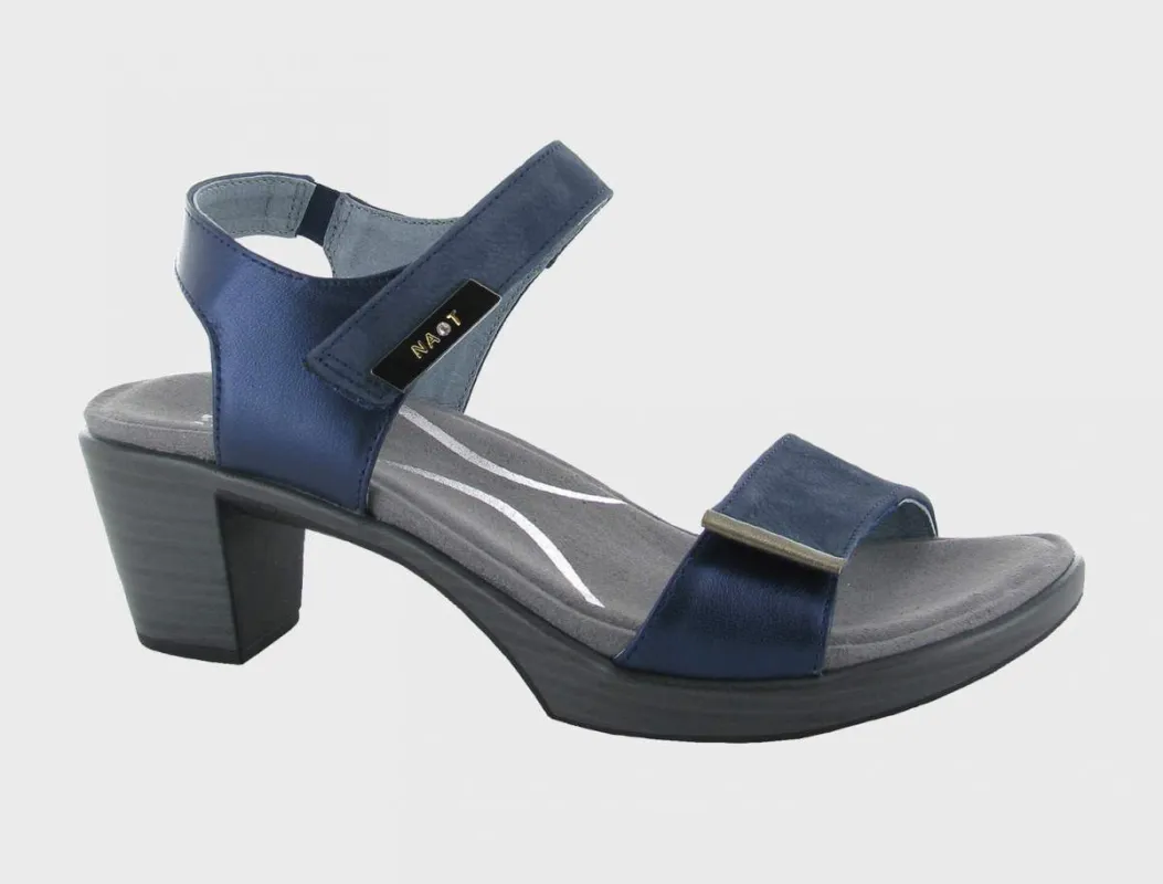 Naot Women's Intact Navy Velvet Nubuck Polar Dress Sandal sold by Orleans Shoe Co.