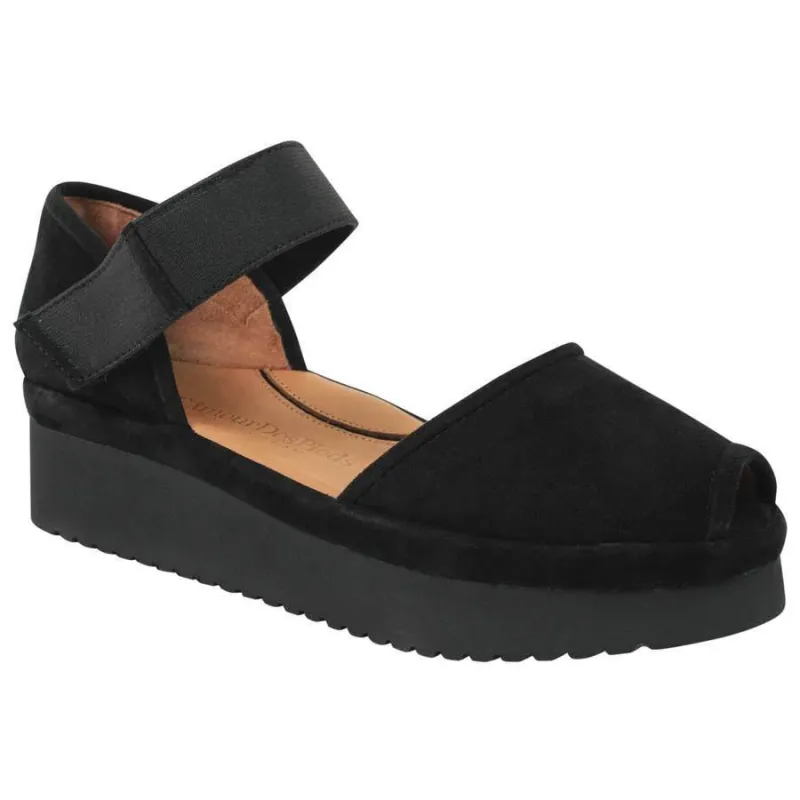L'amour des Pieds Women's Amadour Black Suede Platform Sandal sold by Orleans Shoe Co.