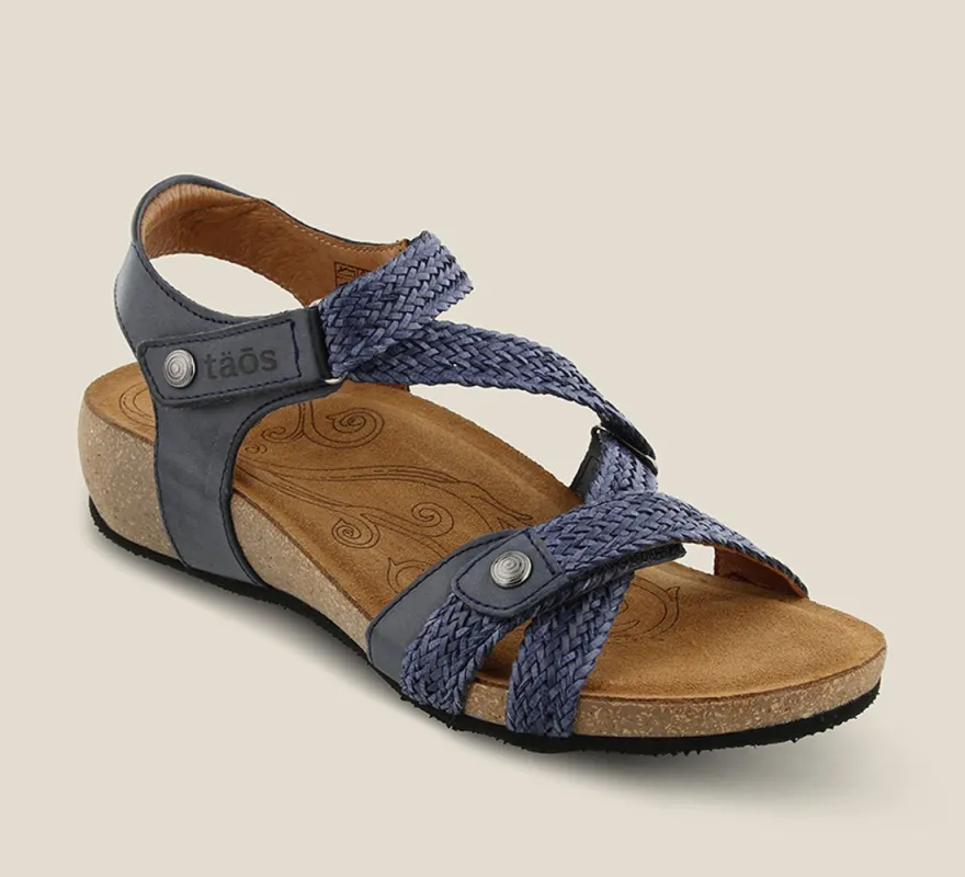 Taos Trulie Navy Adjustable Sandal sold by Orleans Shoe Co.