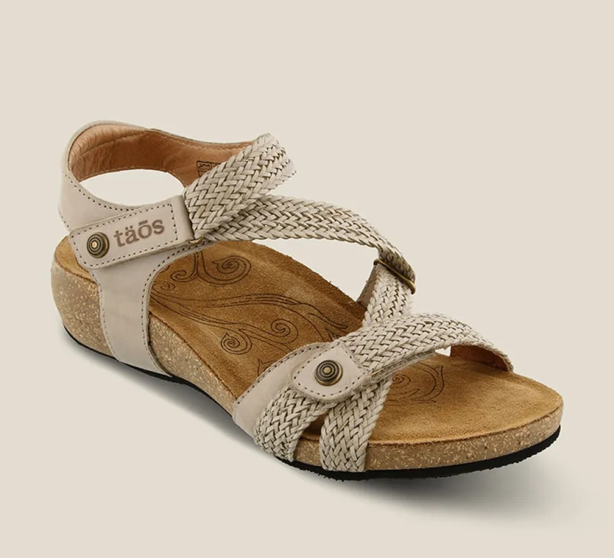 Taos Trulie Wedge Sandal Stone sold by Orleans Shoe Co.