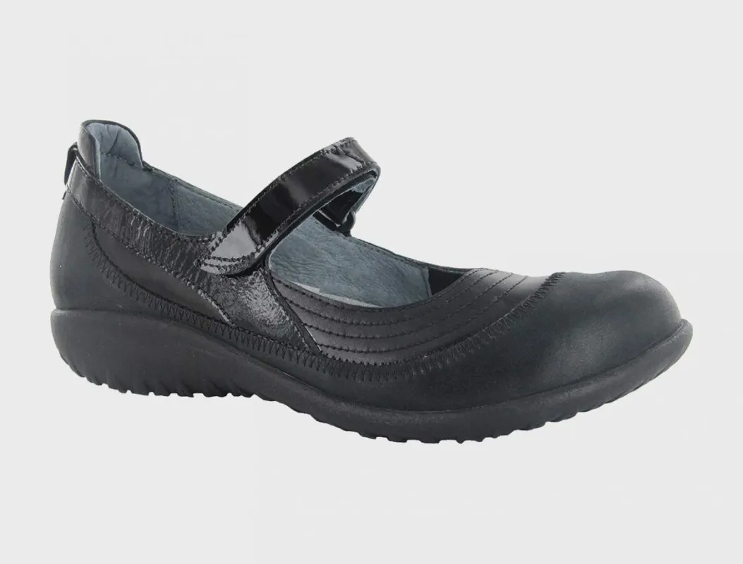 Naot Women's Kirei Black Leather sold by Orleans Shoe Co.