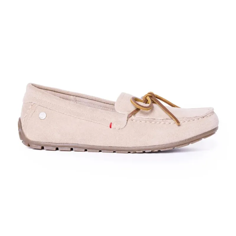 Minnetonka Women's Loafer Moc Sand made by Minnetonka
