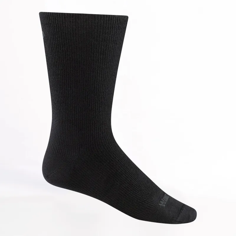 Wide Open Men's Solid Lightweight Crew Socks Black 9012 made by Orleans Shoe Co.