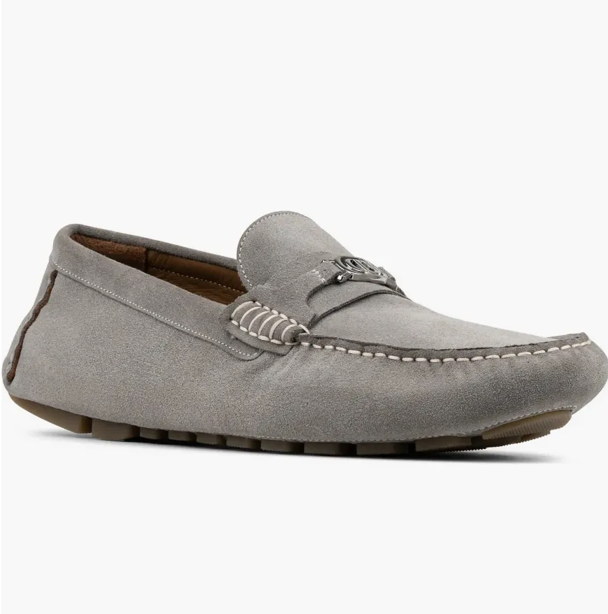 Donald Pliner Men's Bodhi Cloud Grey Suede sold by Orleans Shoe Co.