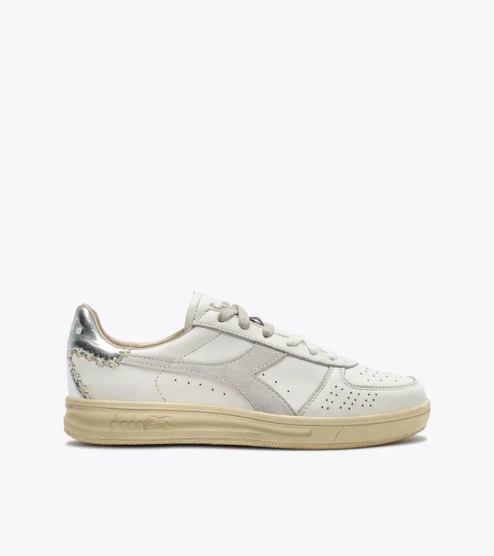 Diadora Heritage Women's B.Elite X-Stitch White Silver made by Diadora