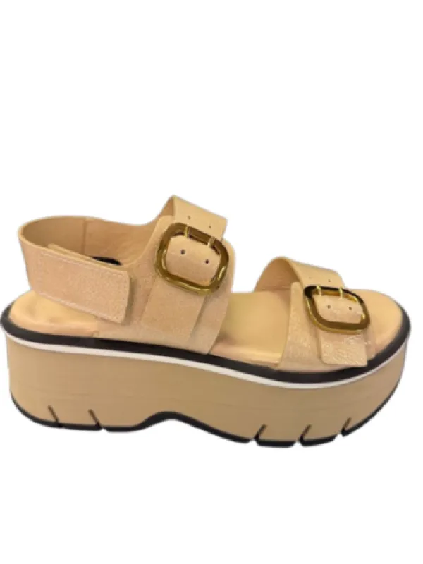 Homers Women's 21654 Lucia Reverse Vernice Dark Beige made by Orleans Shoe Co.