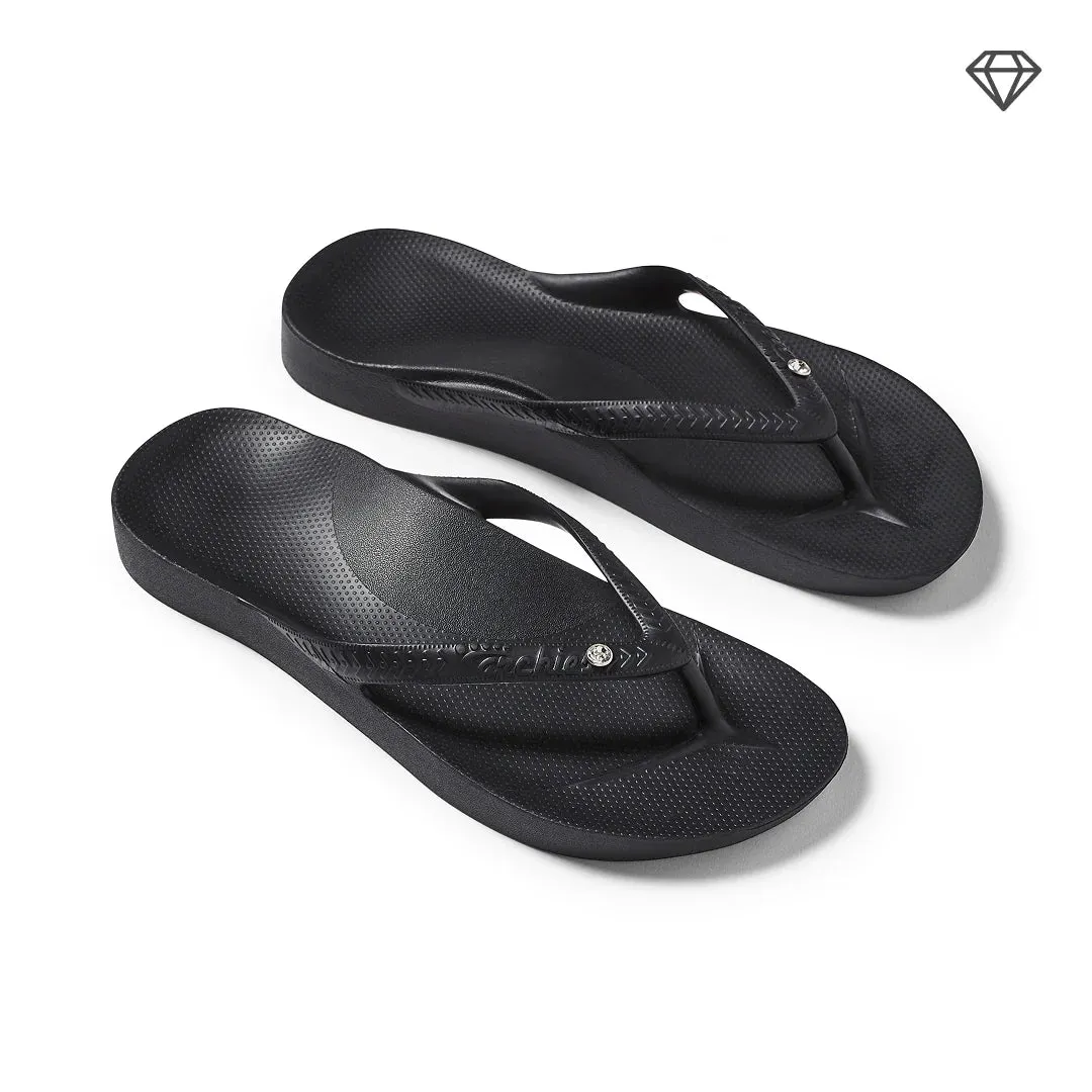 Archies Arch Support Flip Flops Black Crystal sold by Orleans Shoe Co.