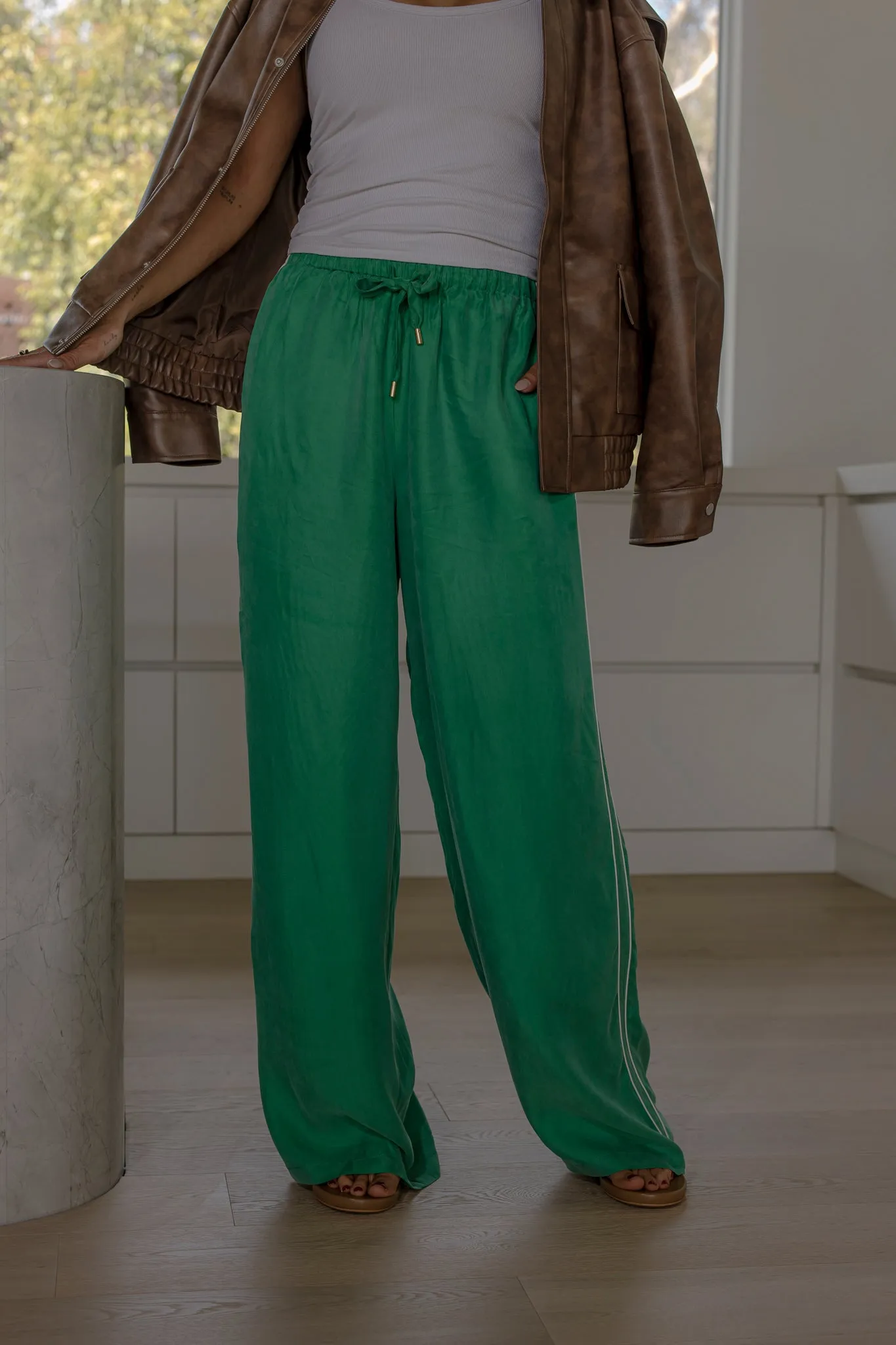 Annabelle Cupro Pant - Apple Green sold by RAEF product image thumbnail 5