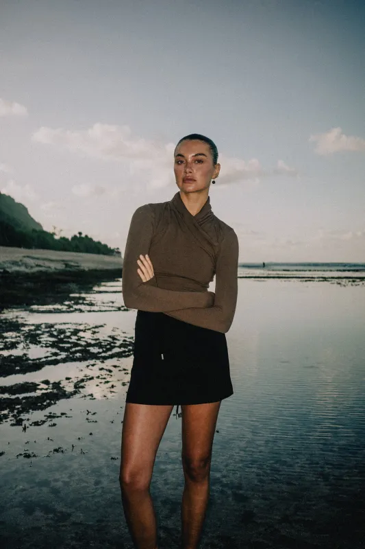 Jewel Longsleeve Top - Mocha sold by RAEF