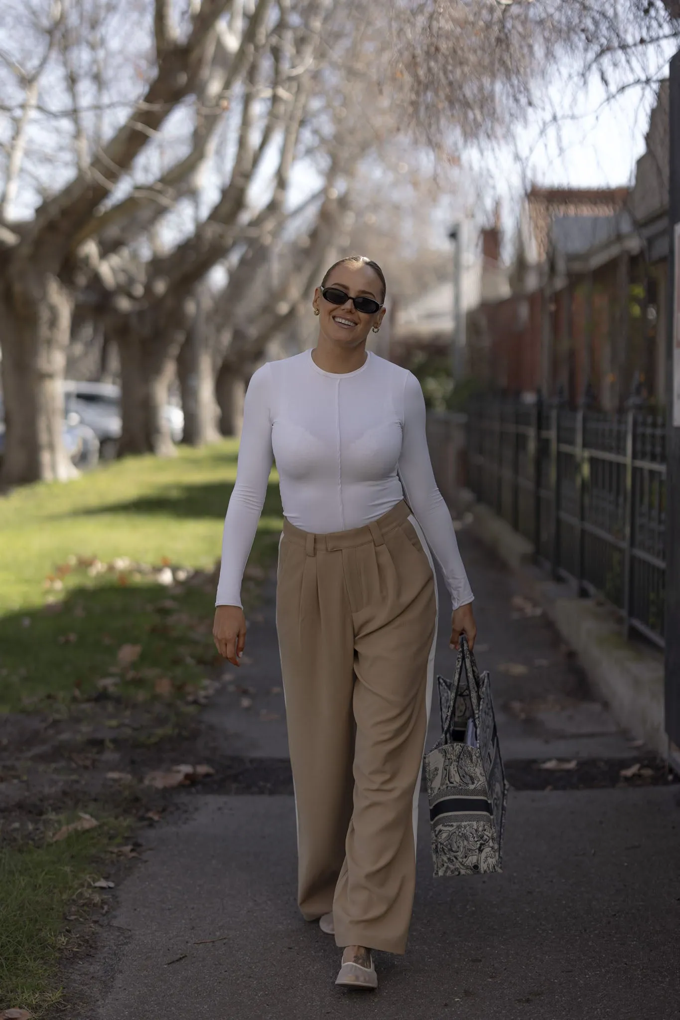 Addison Trouser - Camel/White sold by RAEF product image thumbnail 2