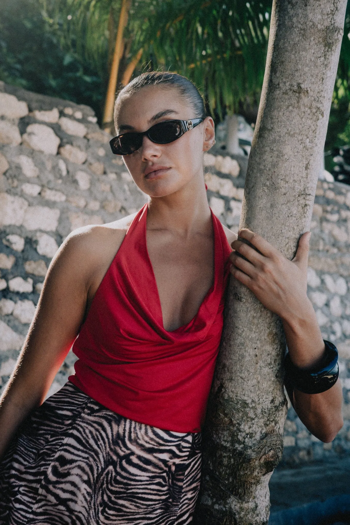 Ariana High Neck Tank - Ruby Red sold by RAEF product image thumbnail 2