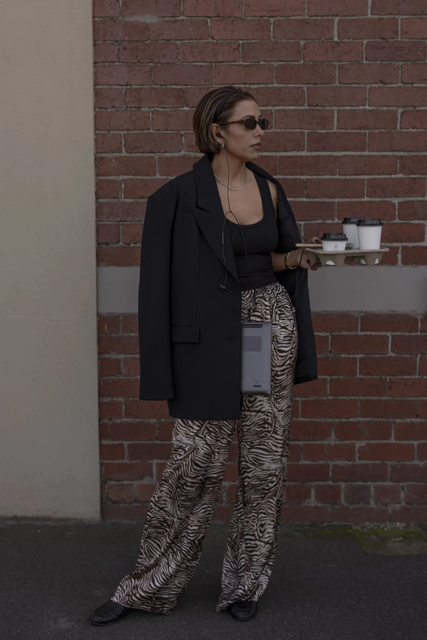 Camilla Satin Pant - Bronzed Zebra sold by RAEF