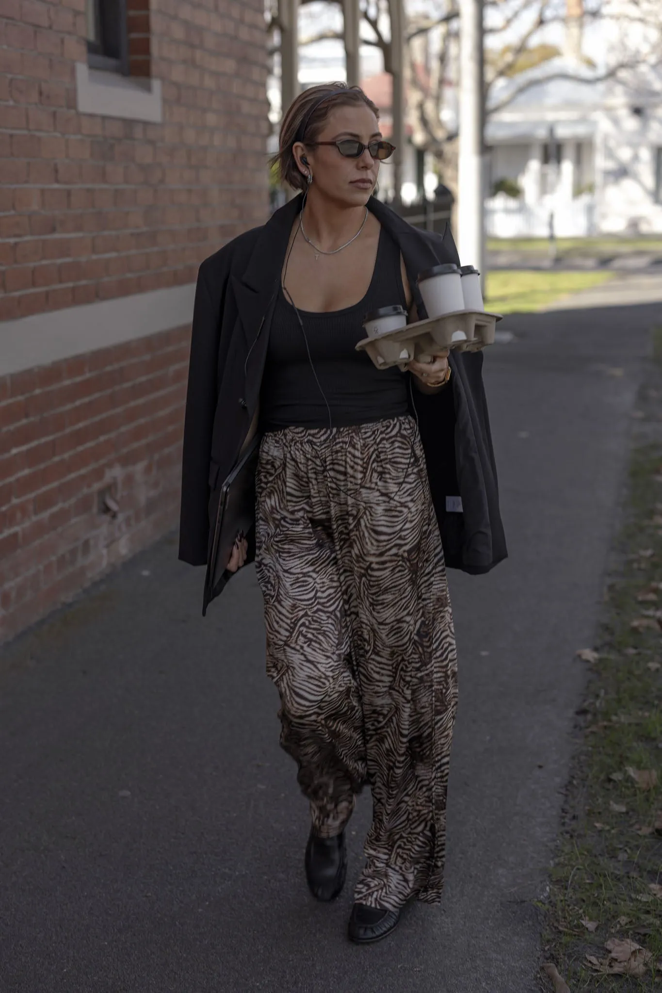 Camilla Satin Pant - Bronzed Zebra sold by RAEF product image thumbnail 2