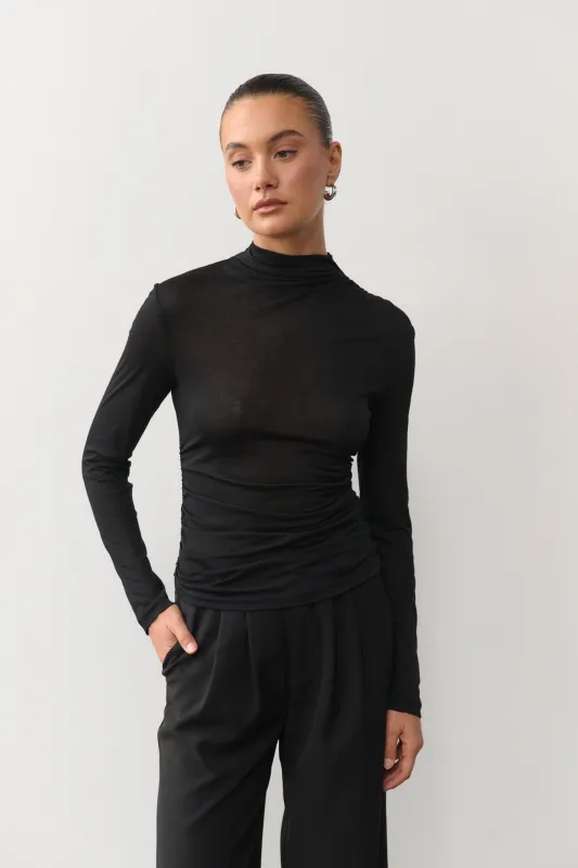 Monica Longsleeve Top - Black sold by RAEF