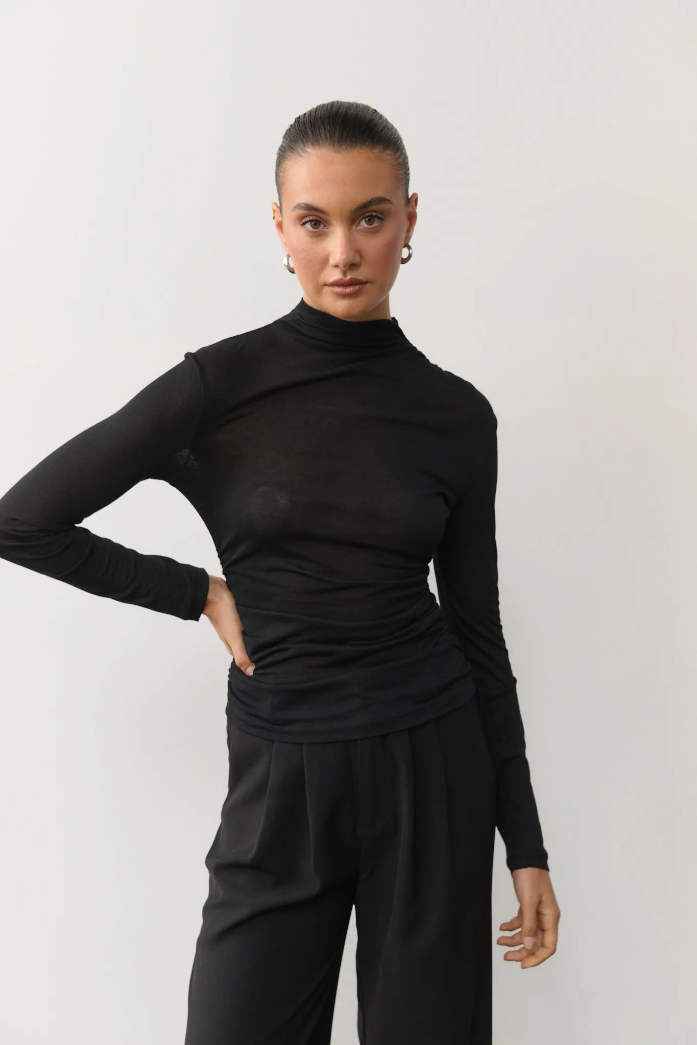 Monica Longsleeve Top - Black sold by RAEF product image thumbnail 2