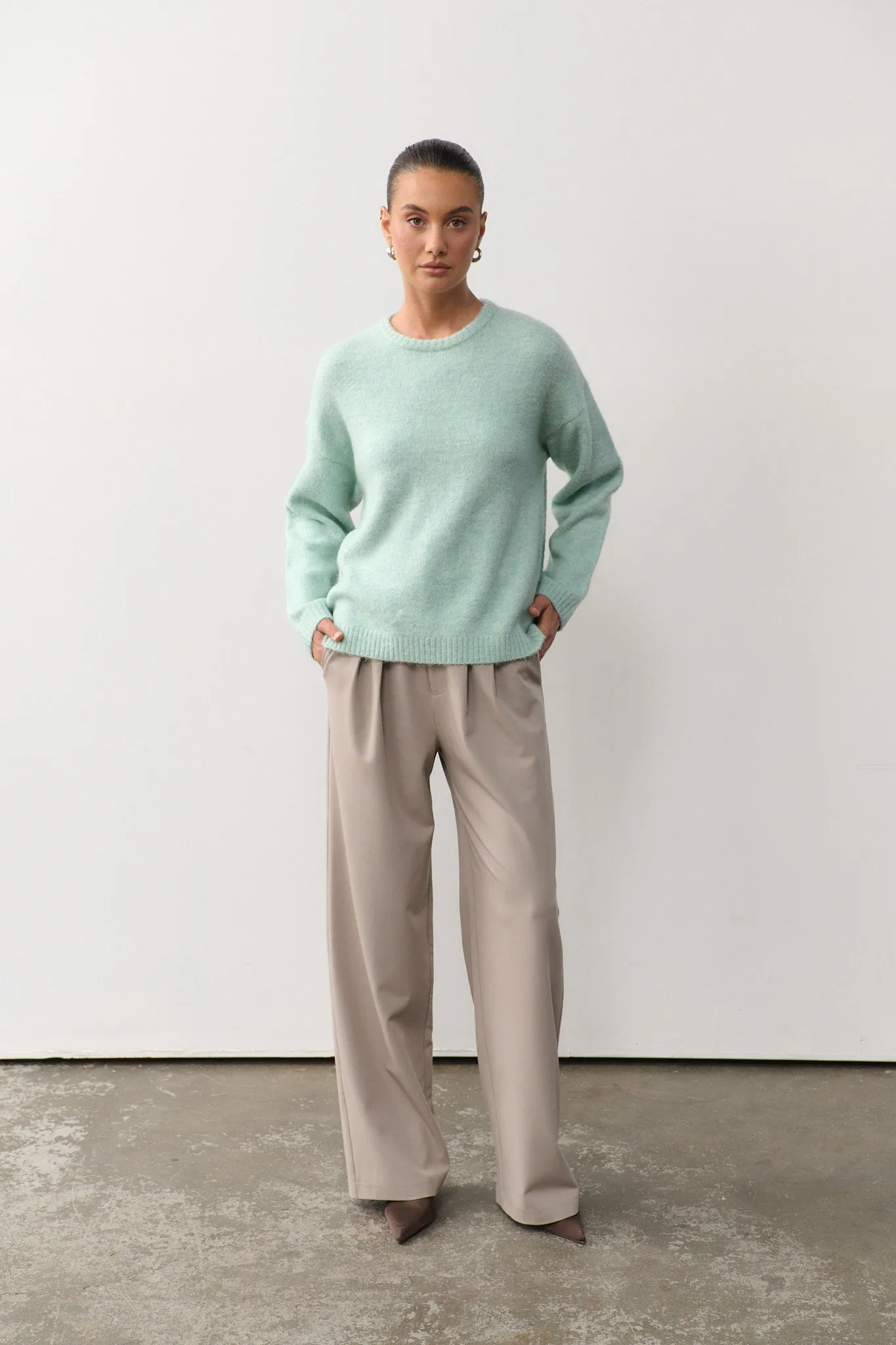 Olivia Wide Leg Pant - Oyster Grey sold by RAEF product image thumbnail 4
