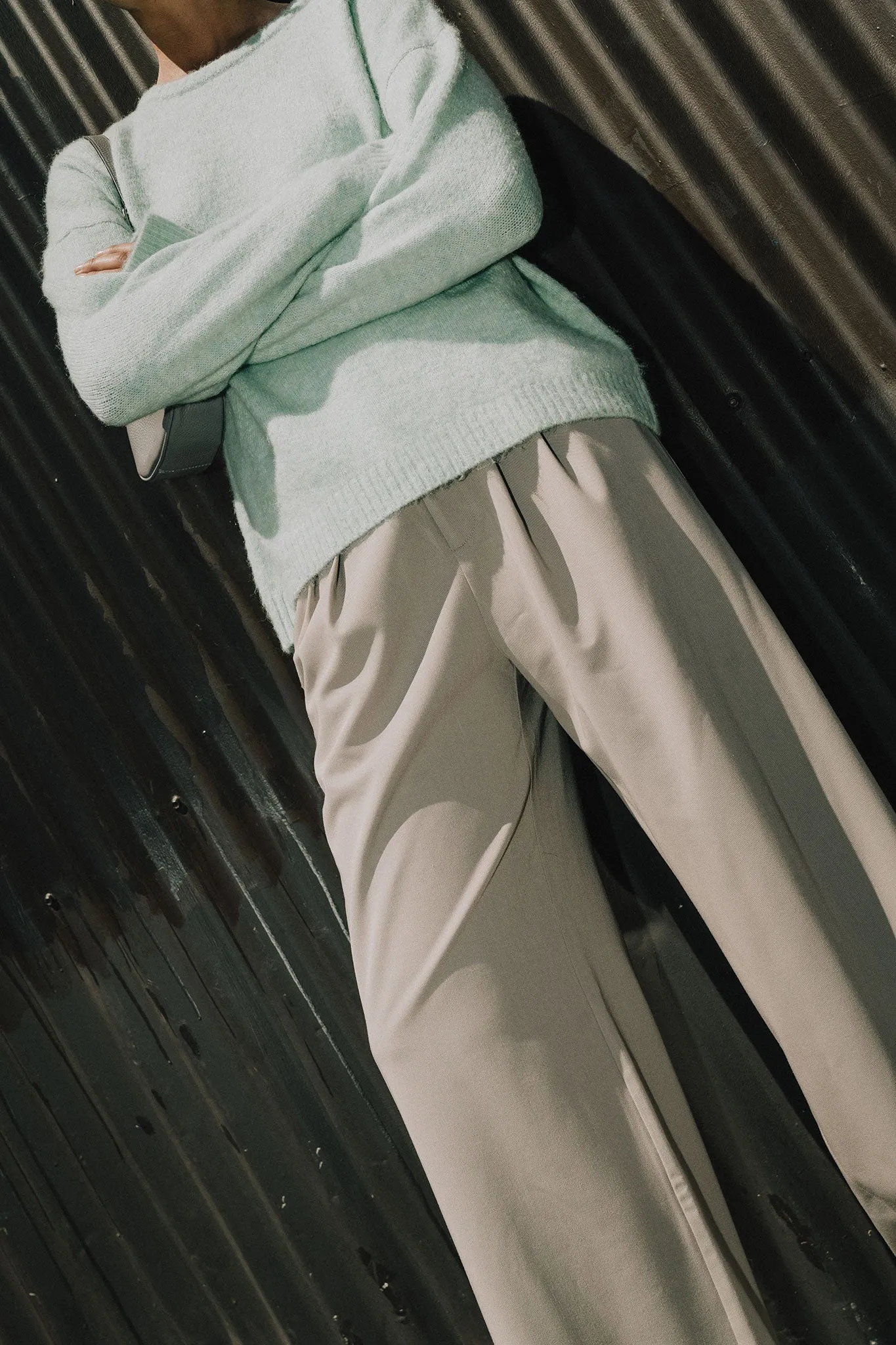 Olivia Wide Leg Pant - Oyster Grey sold by RAEF product image thumbnail 3