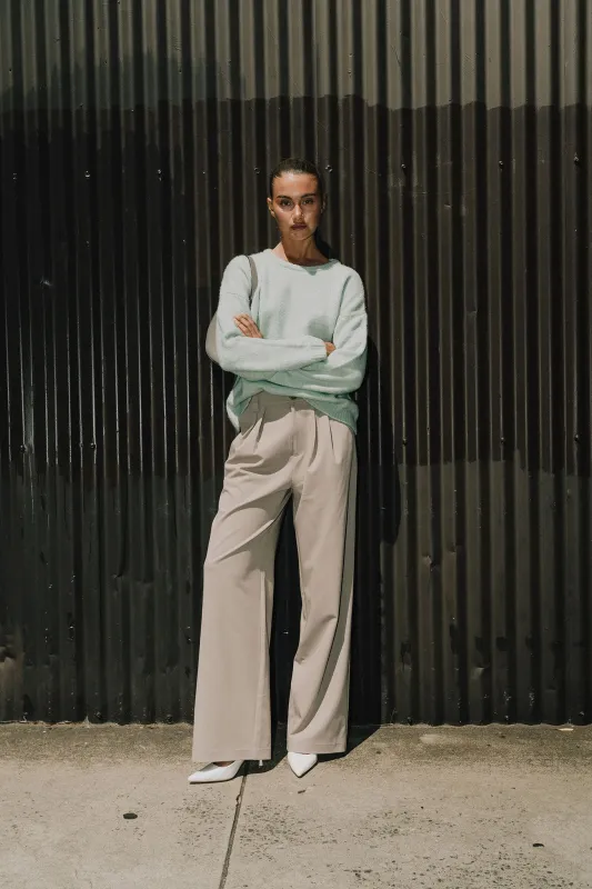 Olivia Wide Leg Pant - Oyster Grey sold by RAEF