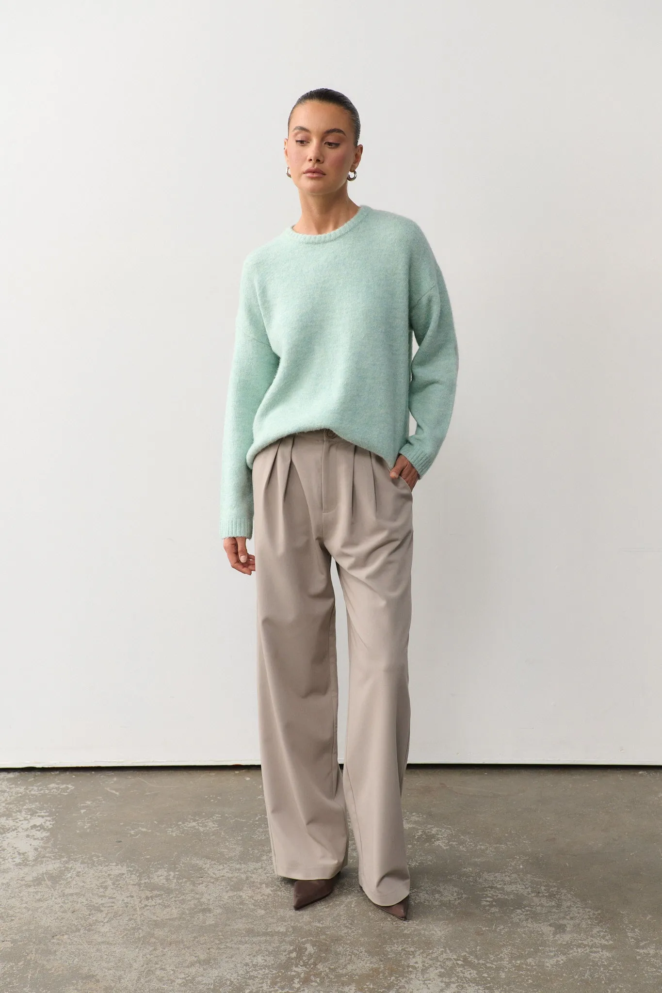 Olivia Wide Leg Pant - Oyster Grey sold by RAEF product image thumbnail 5
