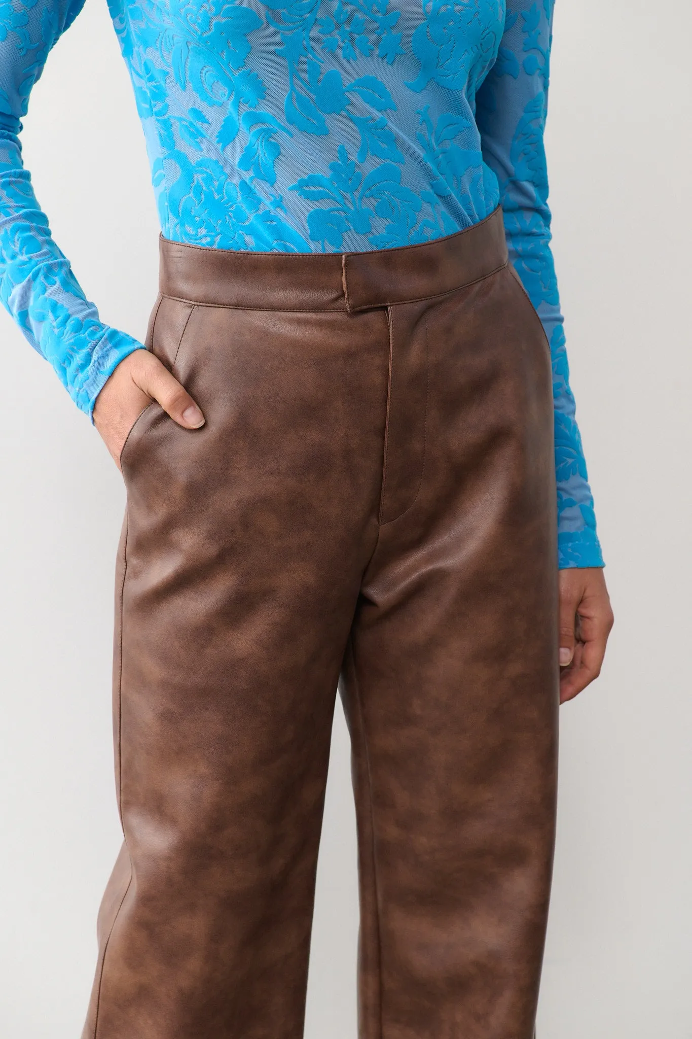 Sasha Vegan Leather Pant - Tan sold by RAEF product image thumbnail 4