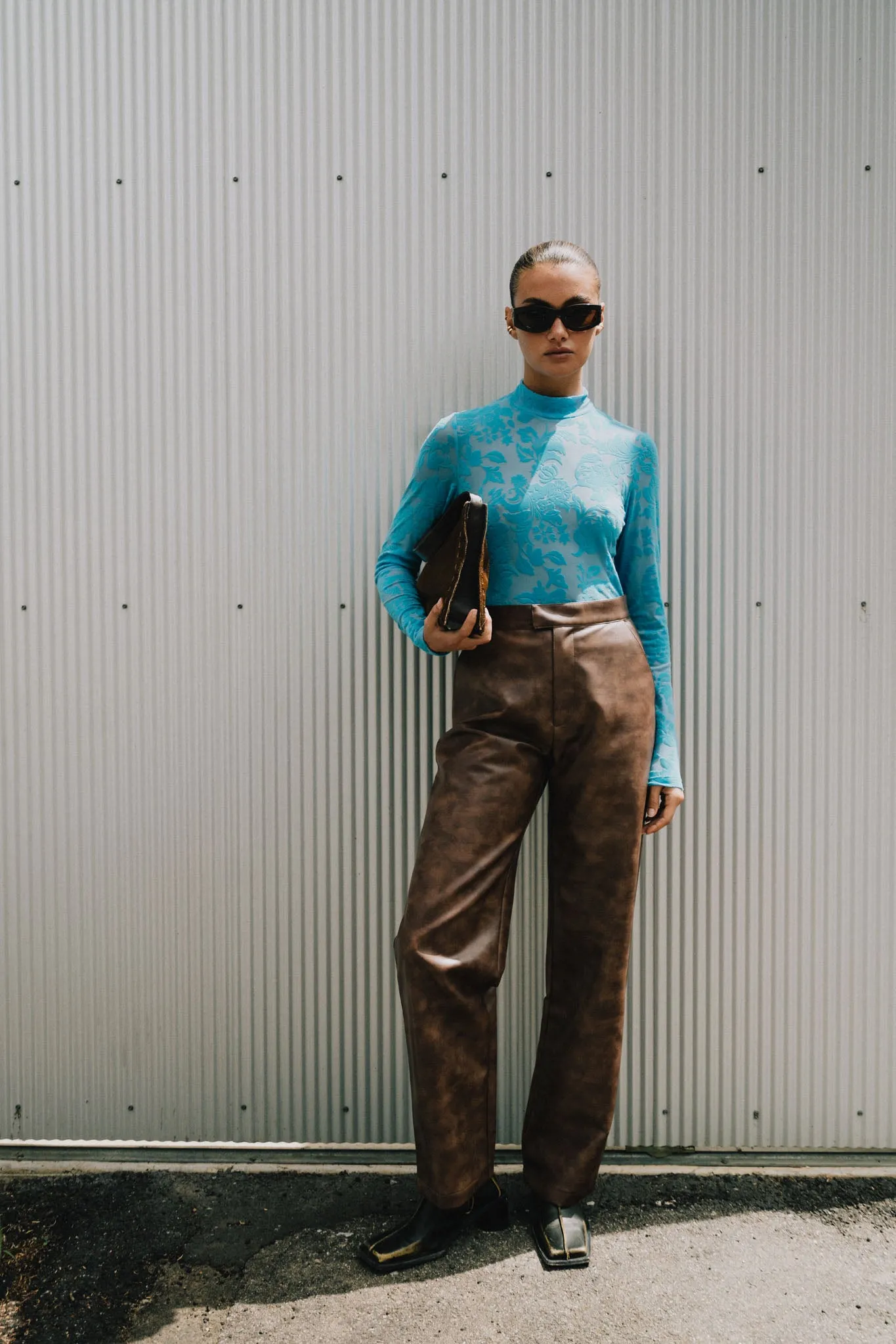 Sasha Vegan Leather Pant - Tan sold by RAEF product image thumbnail 2