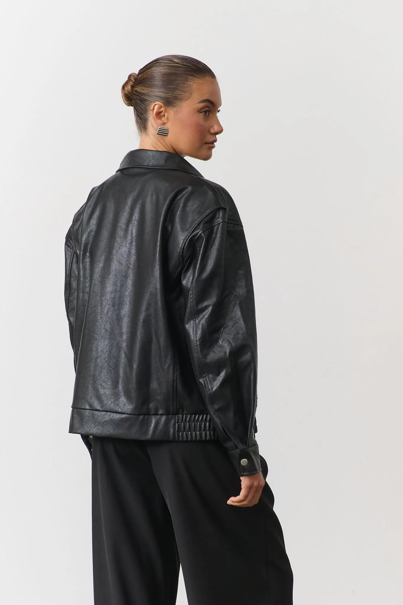 Frankie Vegan Leather Jacket - Black sold by RAEF product image thumbnail 4