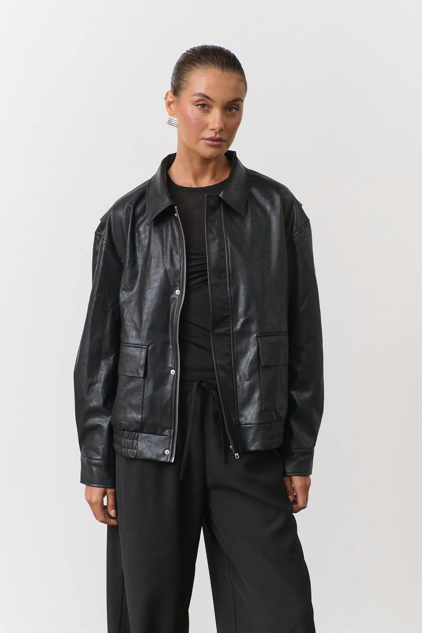 Frankie Vegan Leather Jacket - Black sold by RAEF