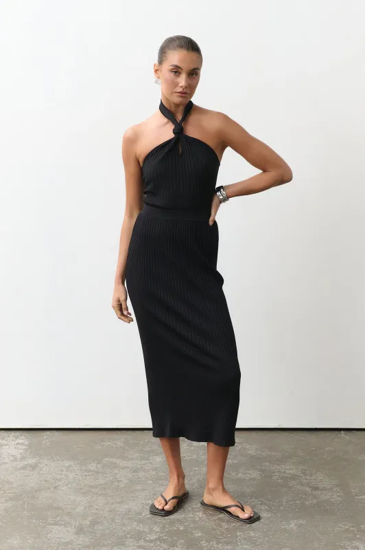 Tatum Knit Midi Skirt - Black sold by RAEF