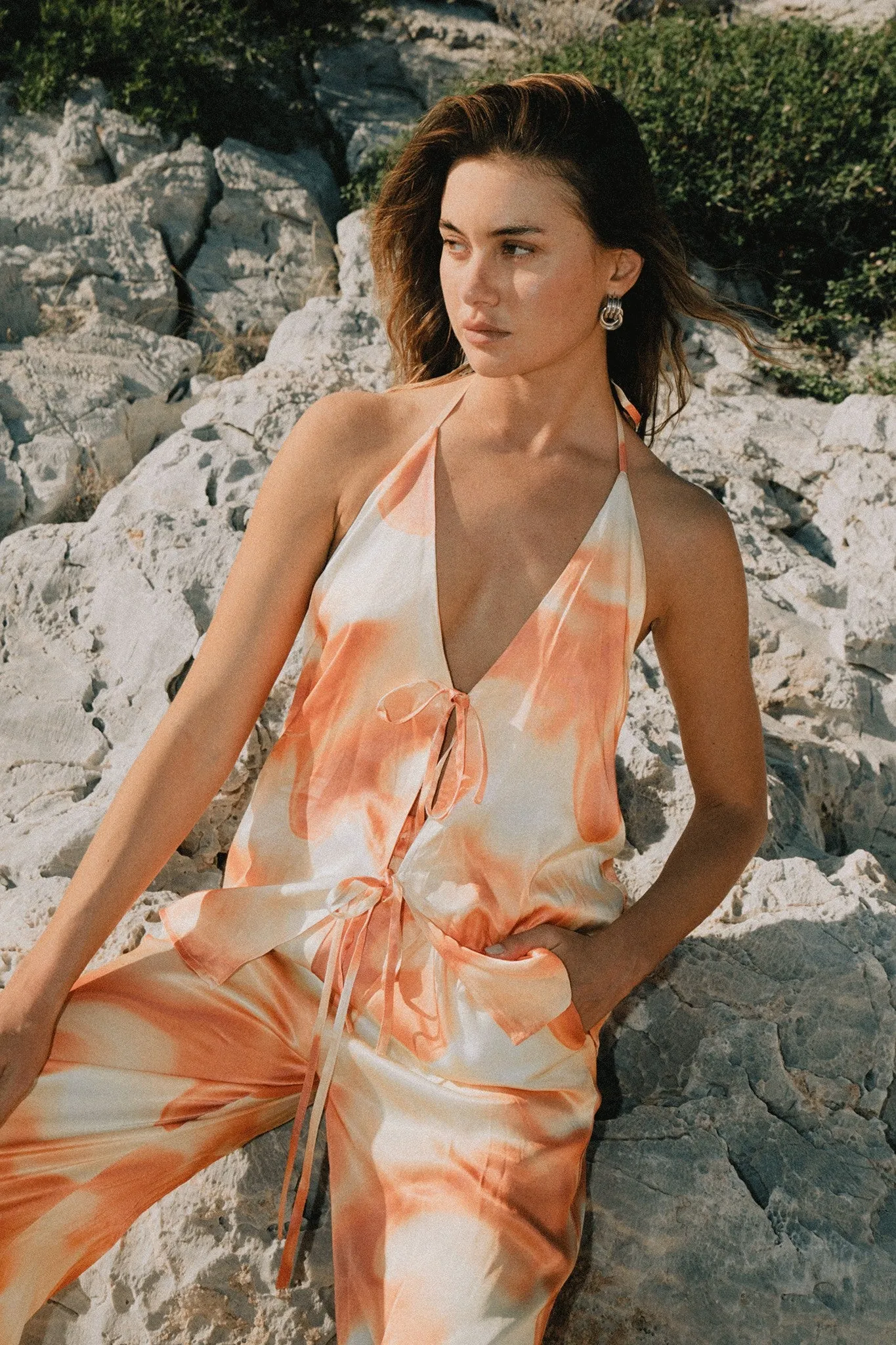 Cameron Satin Summer Pant - Mango Abstract sold by RAEF product image thumbnail 4