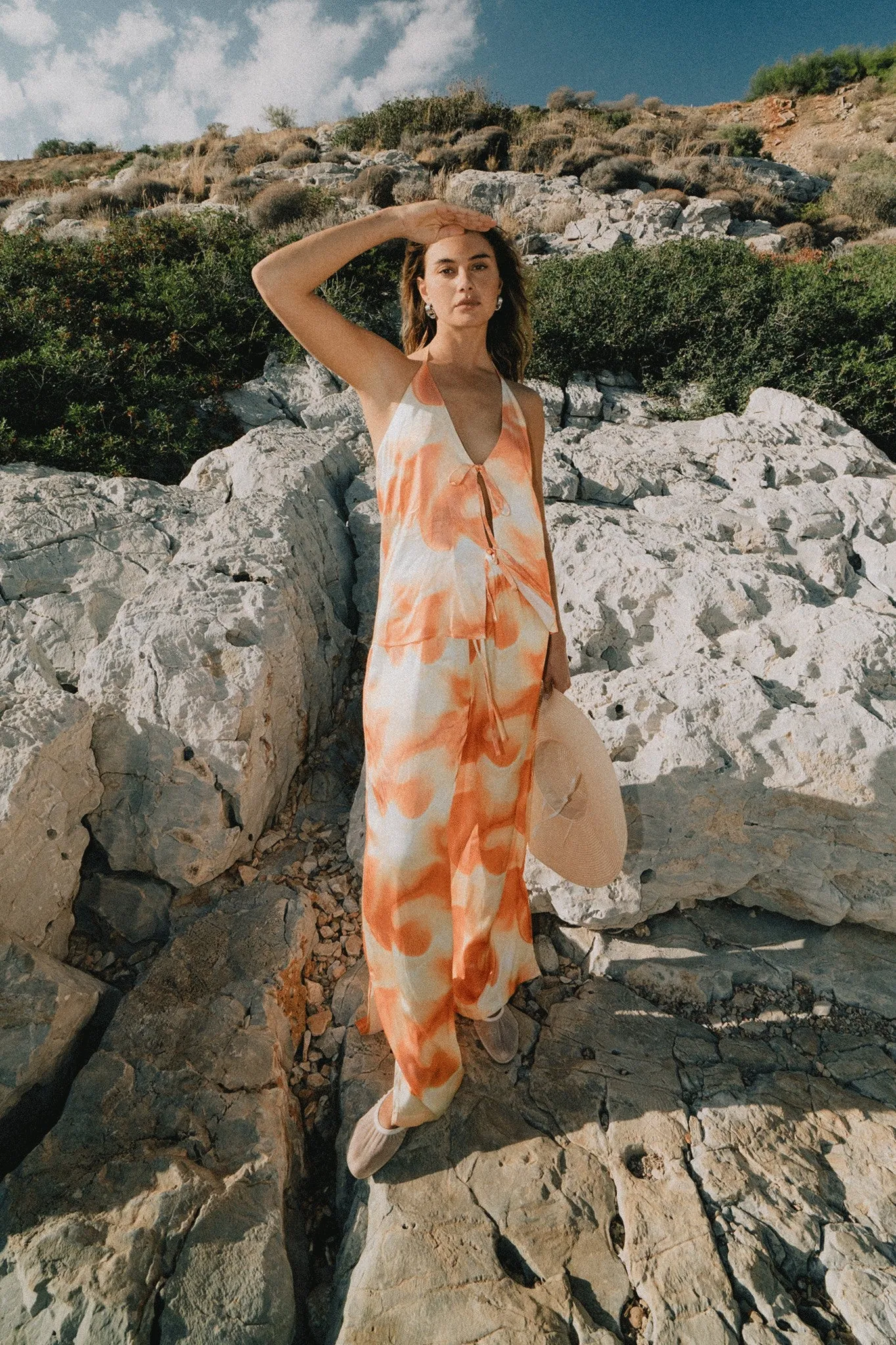 Cameron Satin Summer Pant - Mango Abstract sold by RAEF product image thumbnail 2