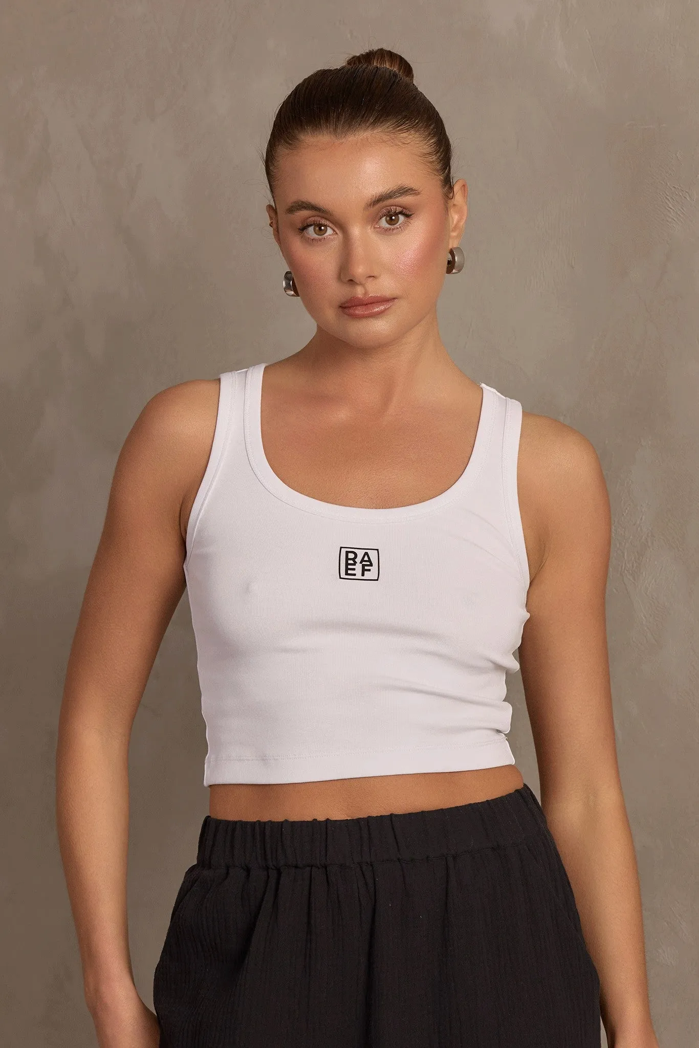 RAEF Cropped Logo Tank - White sold by RAEF product image thumbnail 4