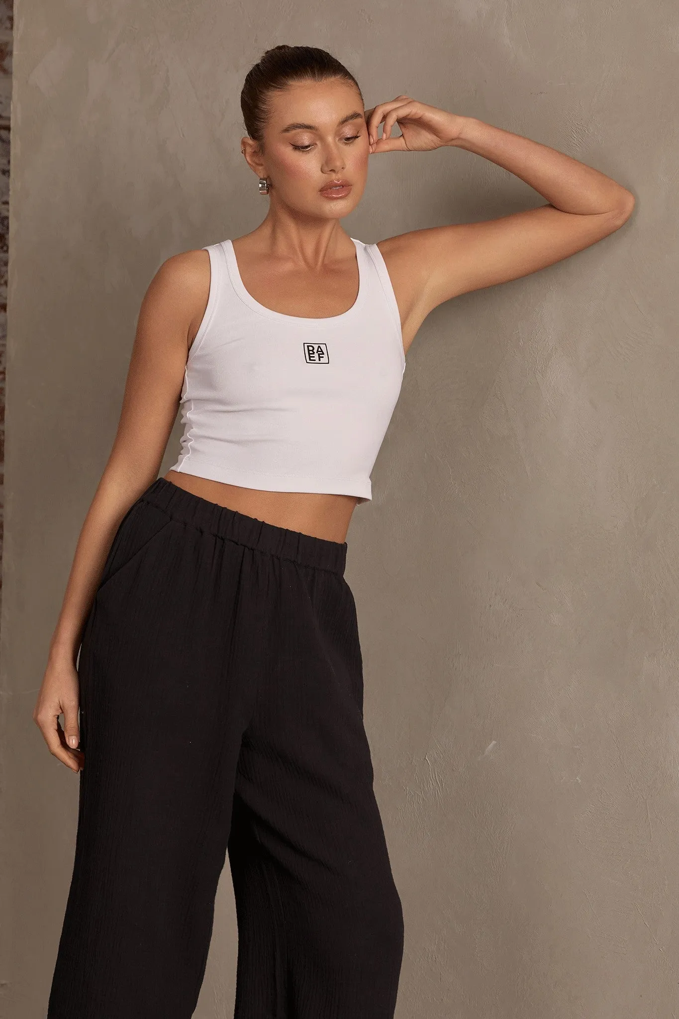 RAEF Cropped Logo Tank - White sold by RAEF product image thumbnail 5