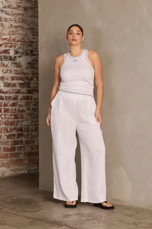 Textured Summer Pant - White sold by RAEF