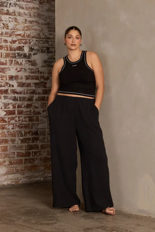 Textured Summer Pant - Black sold by RAEF