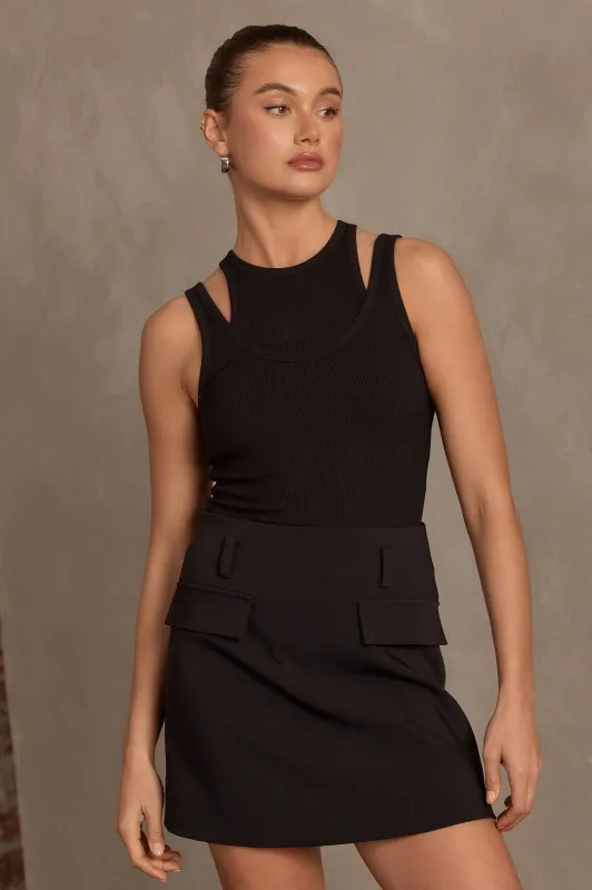 Mia Layered Tank - Black sold by RAEF