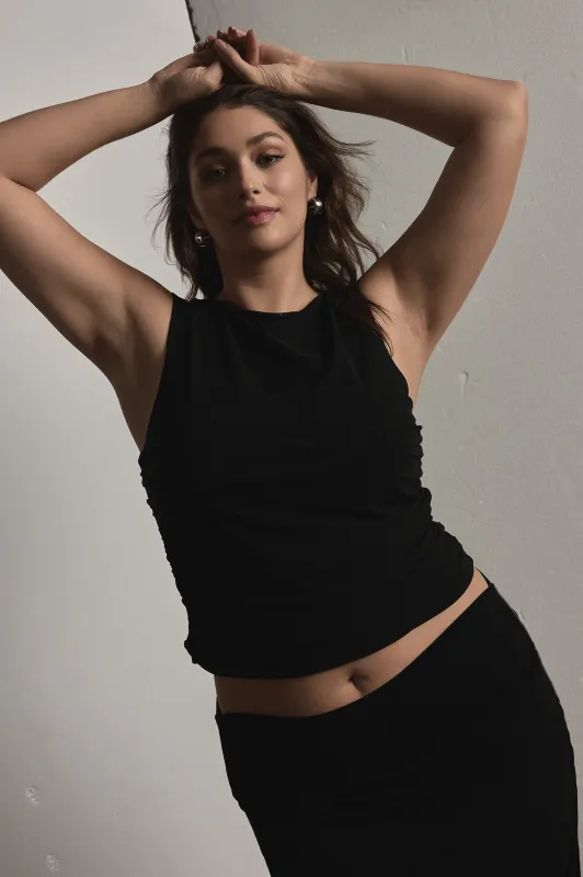 Moss Micro Mesh Top - Black sold by RAEF